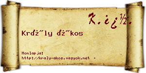 Krály Ákos névjegykártya